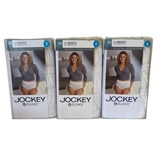 New Lot of 3 Jockey Elance Briefs 3-Packs White Size 9 2XXL 100 Cotton 9 Pairs