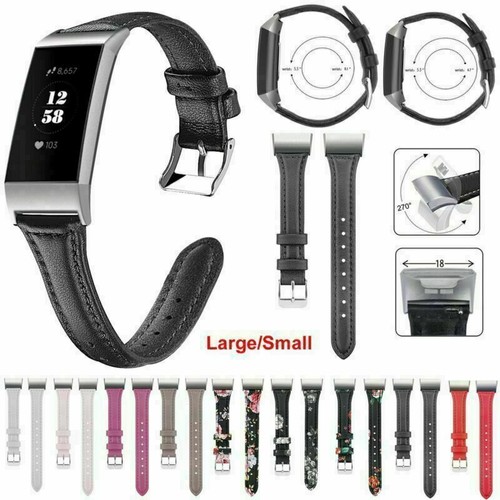 Für Fitbit Charge 3 4 Lederarmband Armband Uhrenarmbänder Armband Ersatz - Bild 1 von 21