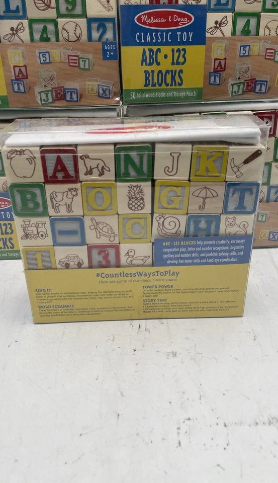 Lote de 5 conjuntos educativos de juguete clásico bloques de madera Melissa & Doug ABC 123 Foto 3 de 4