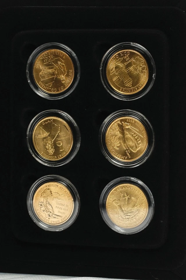 2009 6 Gold Plated Quarters District Of Columbia And US Territories - Image 3 of 4