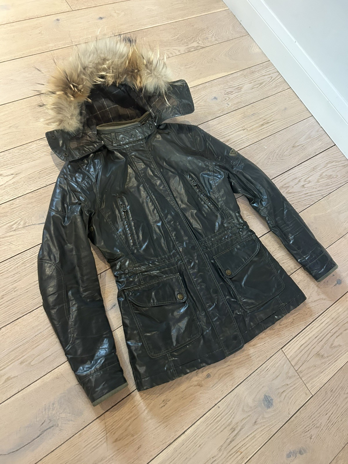 Genuine Matchless Waterproof Lined Fur Trim Parka Coat Jacket Size 10 Or 42