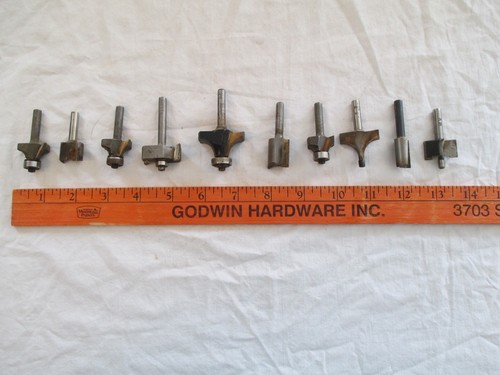 Assorted Lot of 1/4" Shank Router Bits Dovetail. 10 Pcs. #2. - Picture 2 of 15