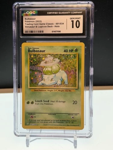 CGC 10 GEM MINT Bulbasaur 001/034 CLV TCG Classic Venusaur Deck Holo Pokémon