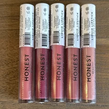 LOT OF 5 HONEST BEAUTY LIQUID LIPSTICK 5 Different Shades, New, Sealed