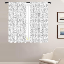 Vintage Floral Window Curtains for Bedroom 42X63 Inch Rod Pocket Retro Spring Fl