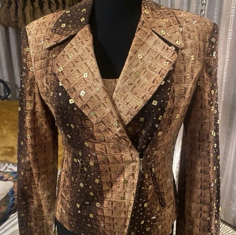 Vintage 80's Oleg Cassini Blazer and Bustier - Image 2 of 4