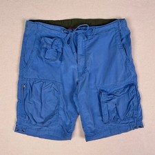Vintage GAP Paratrooper Cargo Shorts Men M Blue Nylon Blend Military Utility Y2K