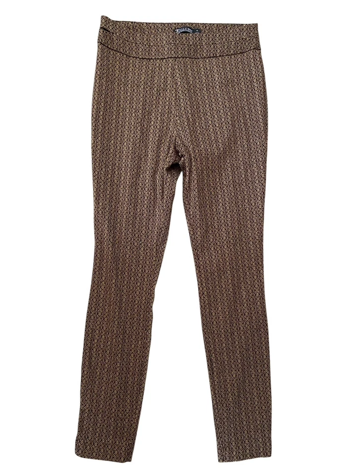Pantalones cónicos 7th Ave New York & Company metálicos dorados y negros talla M Foto 2 de 4