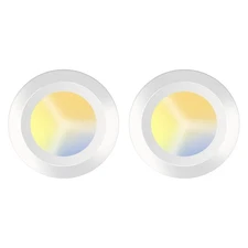 2 Pack 5/6 Inch LED Low Profile Surface Mount Disk Light, 3000K/4000K/5000K D...