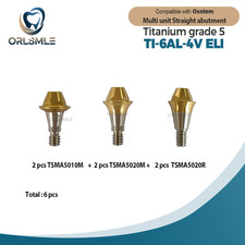 6 pcs Multi unti Straight abutment compatible with Osstem Platform Mini /Regular