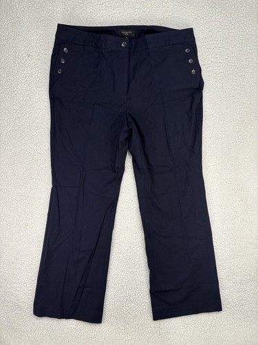 NWT Talbots Dress Pants Womens 16P Navy Relaxed Straight Career Trousers Stretch