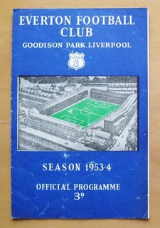 EVERTON v BURY 1953/1954 Good Condition Football Programme