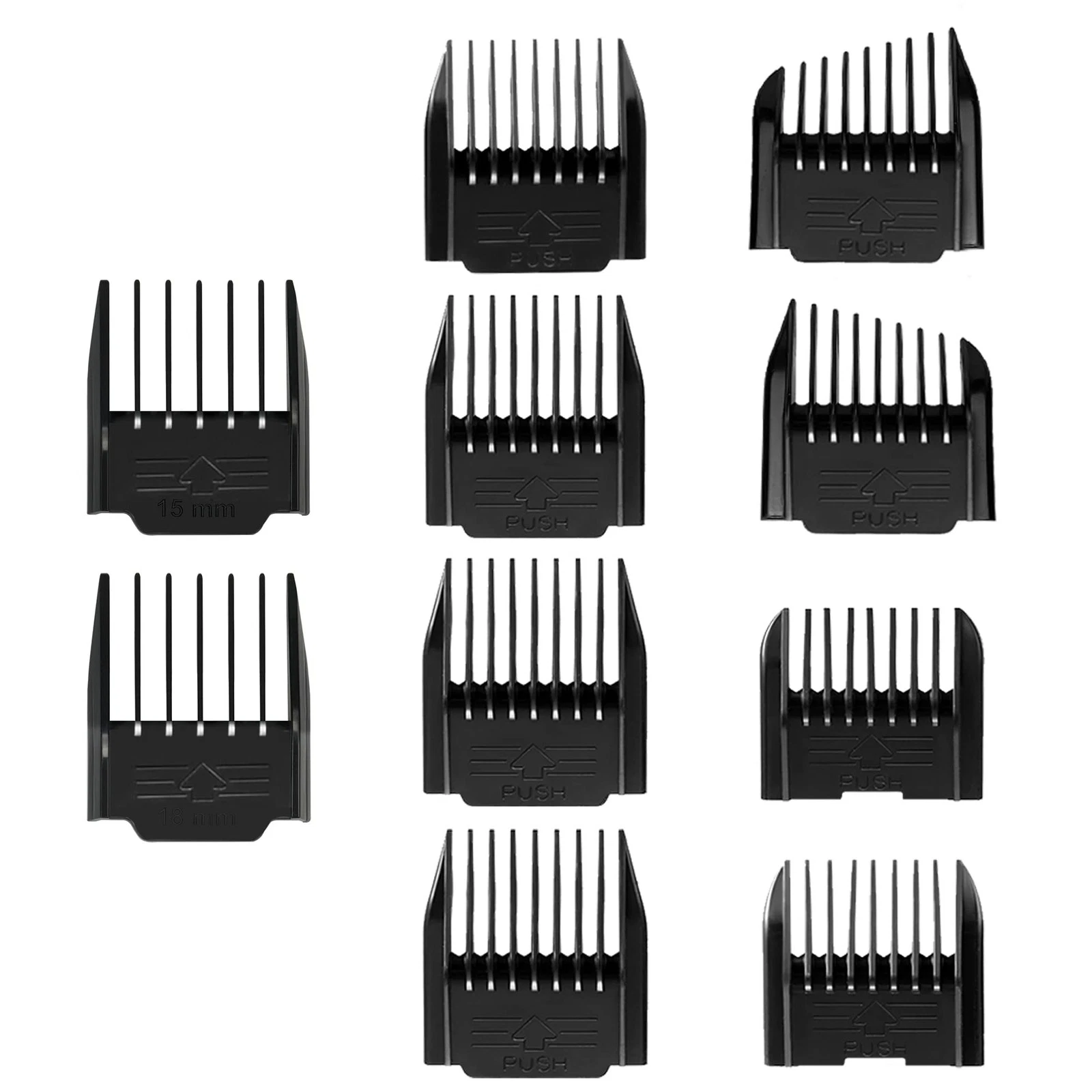 Professional Guide Combs for Pet Clippers 35-Tooth Cutter Head Black (10 pack)