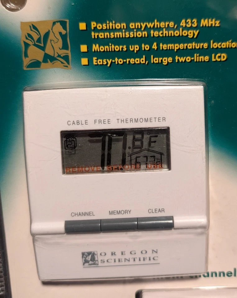 Oregon Scientific MTR101 Wireless Indoor/Outdoor Thermometer Multi-Channel - NEW - Image 2 of 4