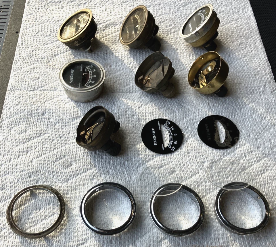 1928 1929 1930 1931 Original Ford Modelo A AMP Medidor tablero Medidores voltios para piezas Foto 3 de 4