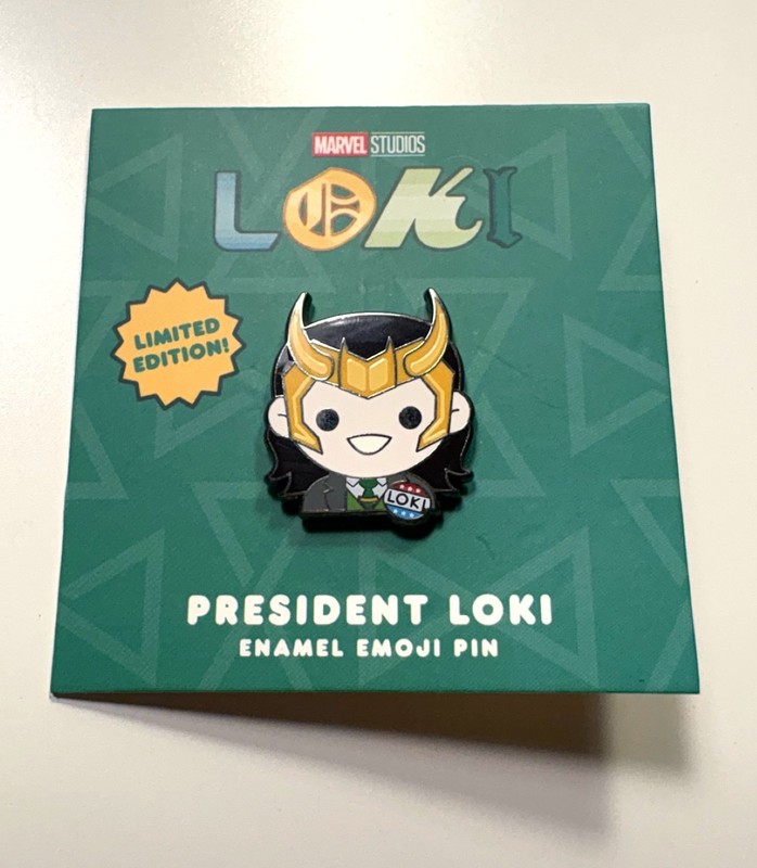 100% Soft Marvel SDCC 2023 Exclusive PRESIDENT LOKI TVA Enamel Emoji Pin New MIP