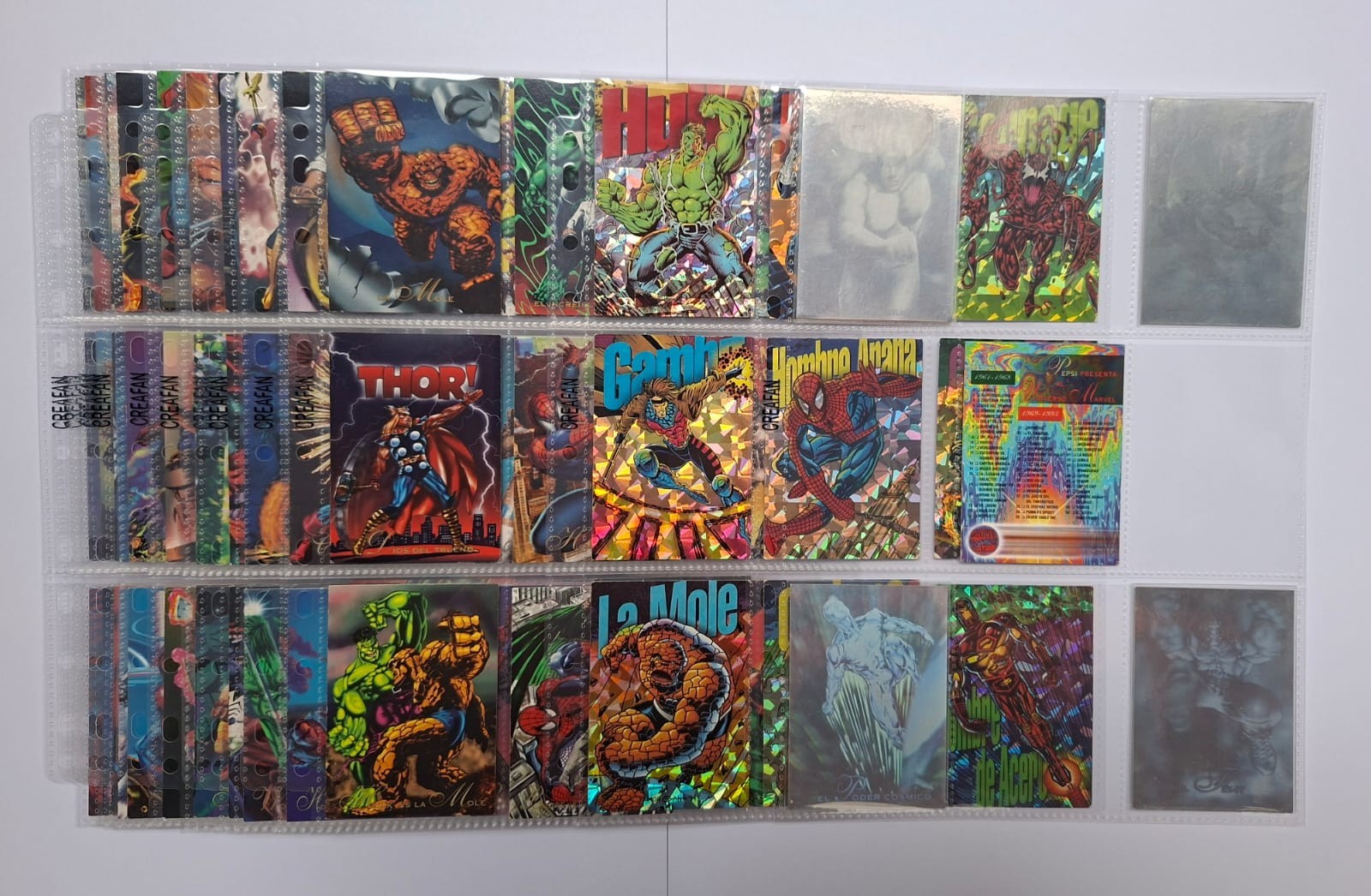 1995 Pepsi Marvel Cards Complete Set 113/113 South America PERU 100% VINTAGE