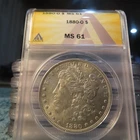 Morgan silver dollars us coins 1880 O graded MS61 ANACS