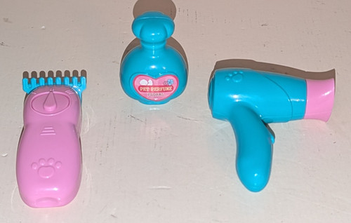 Lot of 3 Plastic Pretend Salon Toys - Dryer, Shaver, Perfume