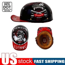 DOT Retro Motorcycle Half Helmet Adult Open Face Baseball Cap Duck Hat Helmets