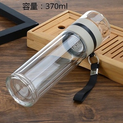 Tee Wasserflasche hoch Borosilikatglas doppellagig Tee Wasser Tasse Teeei Becher