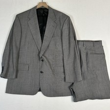 Tom James Executive Men s Suit 46 Gray Houndstooth Wool USA Jacket Pants 38x27