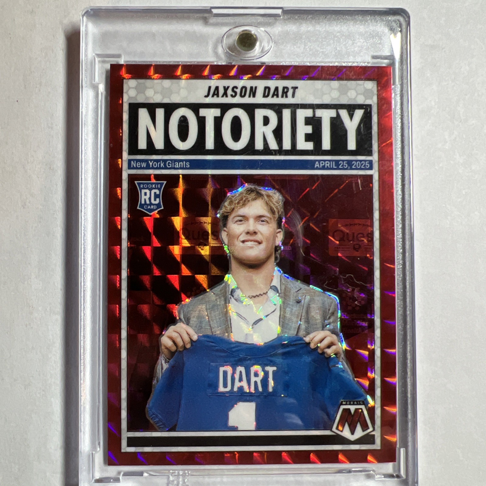 2025 Panini Mosaic - Notoriety Jaxson Dart #11 Red Mosaic Prizm (RC)