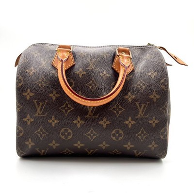 Louis Vuitton Damier Ebene Speedy Bandouliere 25 brown Top Handbag handbag 