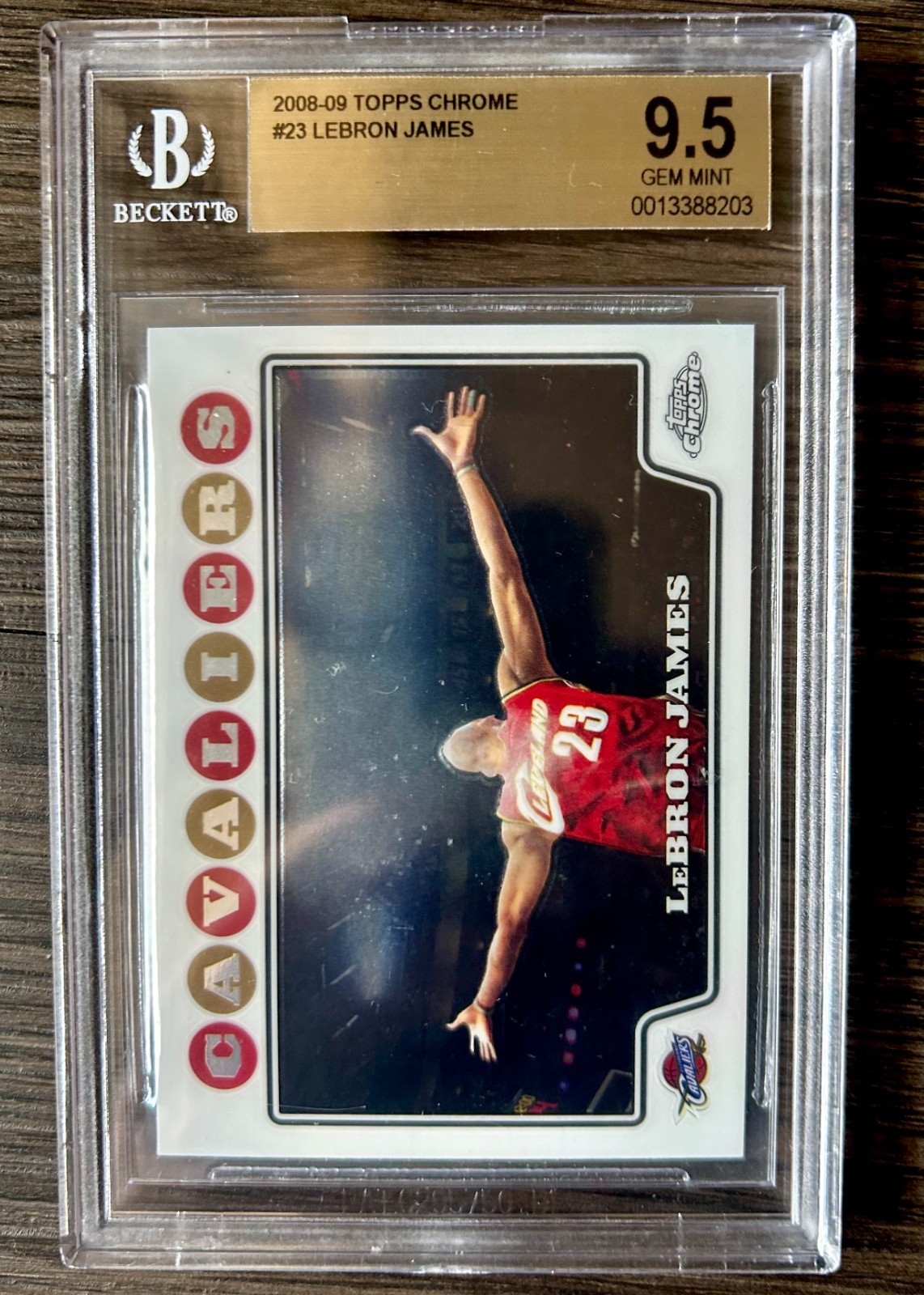 LEBRON JAMES 2008 TOPPS CHROME #23 WITNESS PHOTO BGS 9.5 GEM CAVALIERS NBA