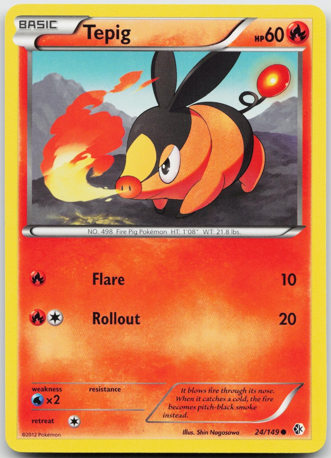 Tepig 24/149 Common Boundaries Crossed Pokemon Near Mint