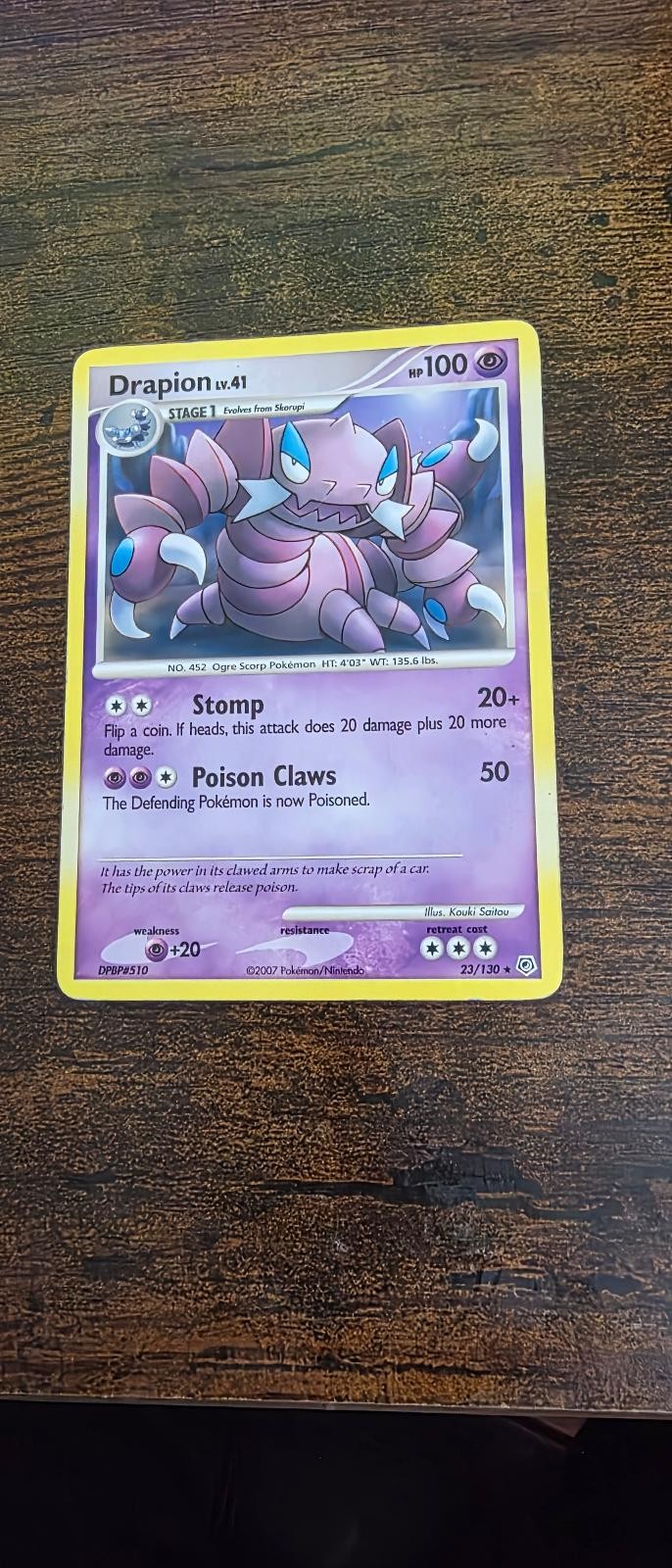 Drapion 23/130 Rare Diamond & Pearl Pokemon Lightly Played
