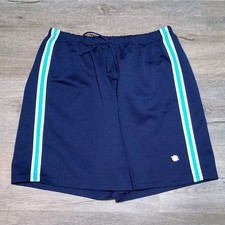 VTG Jerzees Sweat Shorts Blue Sz L Polyester Gym Shorts Made in USA