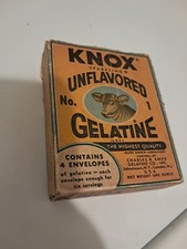 Vintage 1930'S Knox Unflavored Gelatine No. 1 SEALED Box