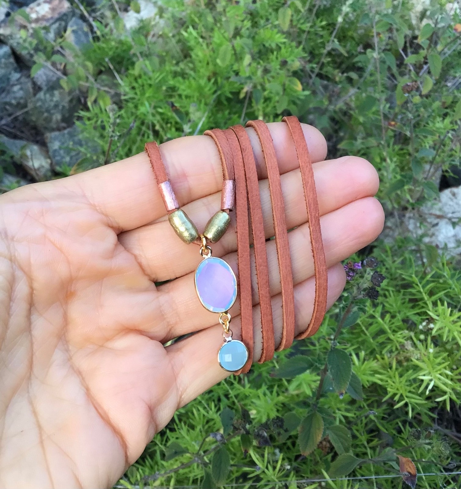 $299 Sundance Charm Necklace leather suede cord handmade artisan jewelry