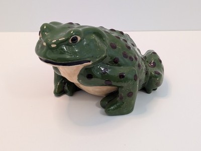 Vintage 8  Ceramic Frog Toad Patio Garden Décor Drip Glaze Speckled