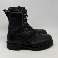 Milwaukee Freedom Flex Motorcycle Boots Mens 13 EEE Black Leather Biker Zippers