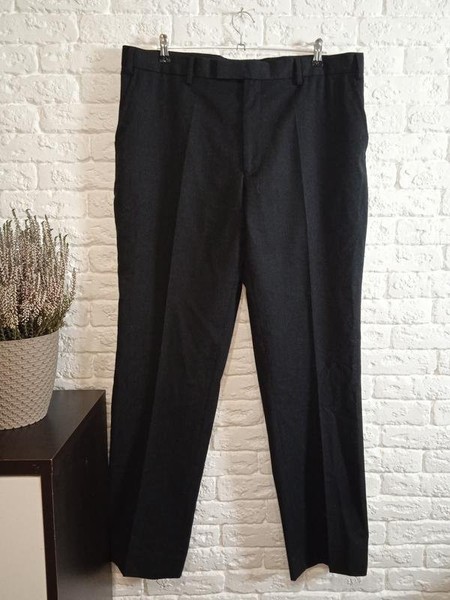 Men Jaeger Trousers Black Wool 38 / XL / 52