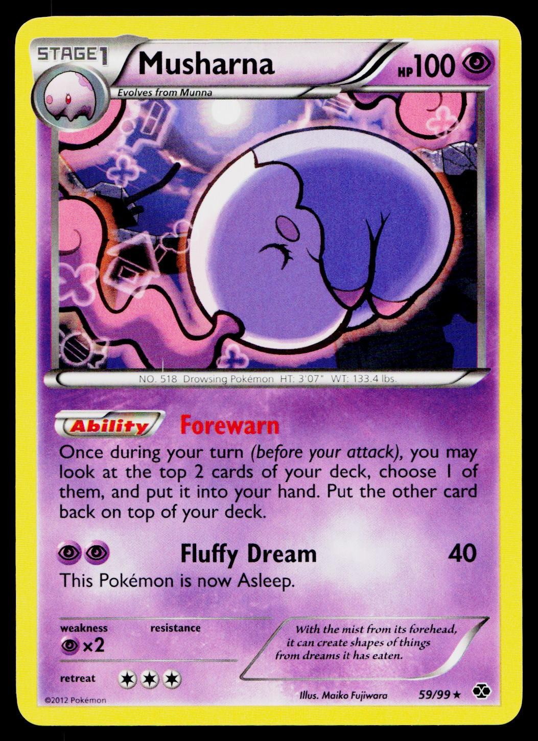 Musharna 59/99 Rare Next Destinies Pokemon Lightly Played