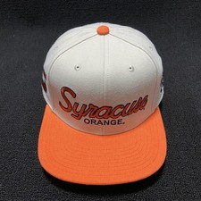 Mitchell & Ness Syracuse Orange Snapback Flat Brim White Orange Hat