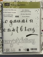 Stampin' Up AMAZING CONGRATULATIONS photopolymer stamp set Baby Wedding