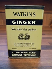 VRG Watkins Ginger Spice Tin 3oz Great Condition! Retro Kitchen Decor