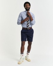 Image of New Gant Mens Cotton Twill Shorts Navy Blue Casual 433 evening Blue Uk M Mens