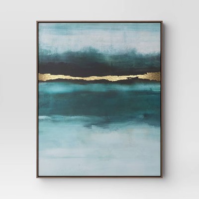 24''x30'' Jewel Tone Abstract Canvas Framed Art - Threshold