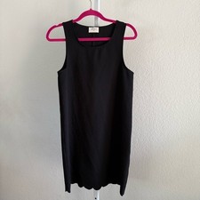 Everly Dress Black Sleeveless Scalloped Hem Size M Made in USA Classic Chic Glam