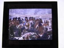 Napoleon Preu&szlig;isch Eylau  Historisches handkoloriertes gro&szlig;es Farbglas Dia