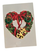 Vintage 1990s Avon Christmas Joy Pin  Holly Pierced Earring Set