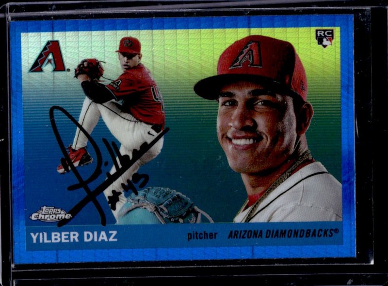 2025 Topps Chrome Platinum Yilber Diaz Blue Prism Rookie RC #392 Diamondbacks
