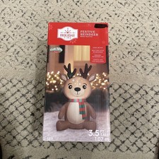 HOLIDAY TIME " FESTIVE REINDEER " AIRBLOWN INFLATABLE 3.5 FT. TALL NIB
