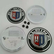 Alpina 74mm + 82mm Logo T�llen Auto Fronthaube Motorhaube Emblem Kofferraum