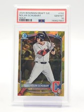 NOLAN SCHUBART 2025 BOWMAN DRAFT CHROME GOLD SAPPHIRE 1ST /50 #192 PSA 10 Q1829